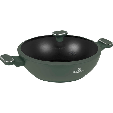 wok, wok con tapa, utensilios de cocina, cocinar,wok 30 cm con tapa,verde mate,NUEVO,BH/8160