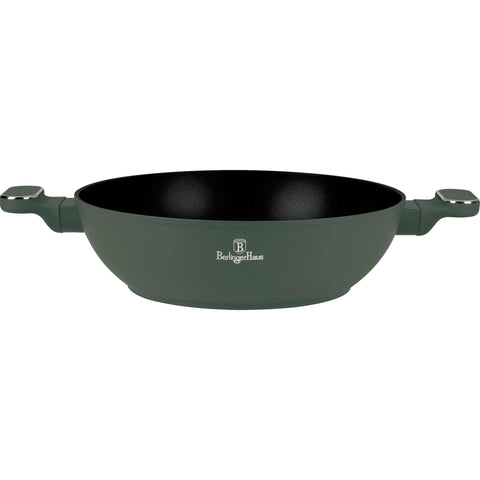 BH/8160, Wok con tapa 30cm, Verde Mate, Wok 30 cm con tapa, nuevo diseño de mango, Wok, Wok con tapa, Batería de cocina, Cocinar, Sartenes