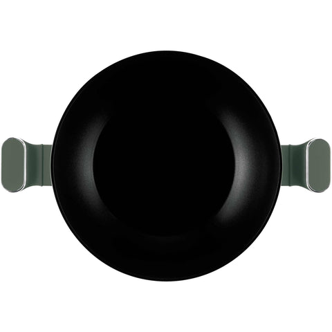 BH/8160, Wok con tapa 30cm, Verde Mate, Wok 30 cm con tapa, nuevo diseño de mango, Wok, Wok con tapa, Batería de cocina, Cocinar, Sartenes