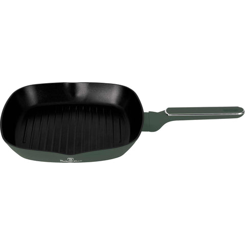 sartén, sartén para freír, sartén para parrilla, sartén para parrilla con tapa, batería de cocina, cocinar,sartén para parrilla de 28 cm con tapa,verde mate,NUEVO,BH/8162