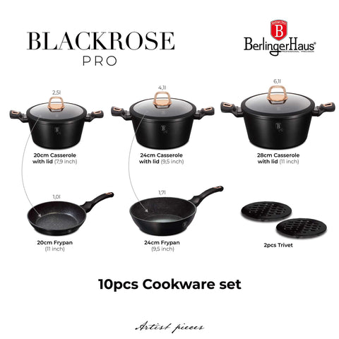  BH/8168, BH/1645N, BH/8168N, BH/8362, juego de utensilios de cocina de 10 piezas, negro, oro rosa, juego de utensilios de cocina de 10 piezas c., juego de utensilios de cocina, ollas y sartenes, juego de ollas y sartenes, juego, cocina, utensilios de cocina, ollas y cazuelas