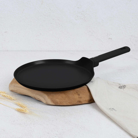  BH/8173, Sartén para panqueques de 28 cm, Negro, Plateado, Sartén para panqueques de 28 cm, Sartén para panqueques, Utensilios de cocina, Cocina, Sartenes, Sartén para crepes/panqueques