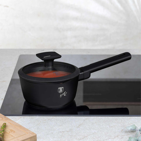 BH/8175, Cacerola con tapa 16cm, Negra, Plateada, Cacerola 16 cm b., Cacerola, Cacerola con tapa, Batería de cocina, Cocina, Ollas y cazuelas, Cacerola