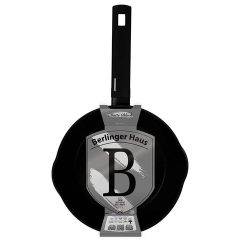 sartén, sartén profunda, sartén, batería de cocina, cocinar, sartén profunda 24 cm, negro mate, NUEVO, BH/8177