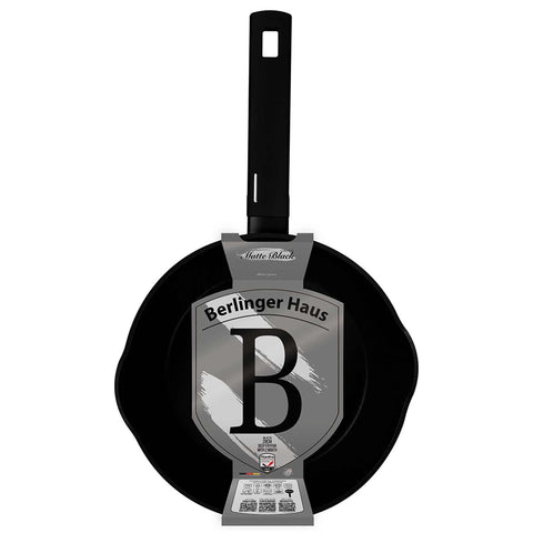 sartén, sartén profunda, sartén, batería de cocina, cocinar, sartén profunda de 24 cm, negro mate, NUEVO, BH/8178