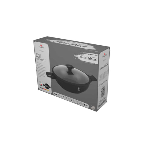  BH/8182, Wok con tapa 30cm, Negro, Plata, Wok 30 cm con tapa, Wok, Wok con tapa, Batería de cocina, Cocina, Sartenes