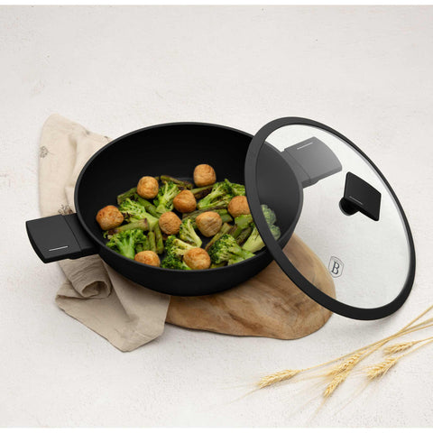  BH/8185, Olla baja con tapa de 28 cm, Negro, Plateado, Olla baja de 28 cm, Olla baja, Olla baja con tapa, Olla, Utensilios de cocina, Cocina, Ollas y cazuelas