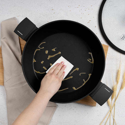  BH/8186, Olla baja con tapa de 30 cm, Negro, Plateado, Olla baja de 30 cm, Olla baja, Olla baja con tapa, Olla, Utensilios de cocina, Cocina, Ollas y cazuelas