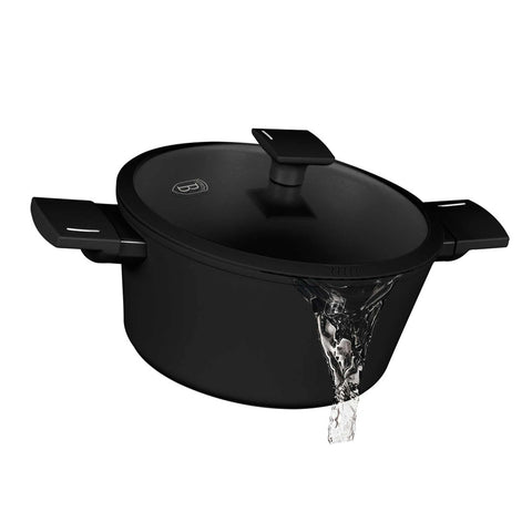 BH/8188N, BH/8188, Cacerola con tapa 24cm, Negro, Plateado, Cacerola 24 cm, Cacerola, Olla, Cacerola con tapa, Batería de cocina, Cocina, Ollas y cazuelas