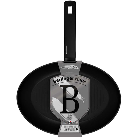 BH/8191, Sartén para pescado 35x25cm, Negra, Plateada, Sartén para pescado, Sartén para parrilla, Sartén, Sartenes