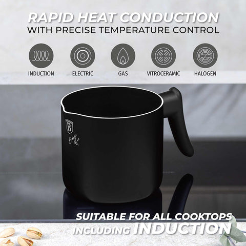 BH/8192, Lechera 1,2L, negro mate, Lechera, Calentador de leche, Berlinger Haus, Promintra