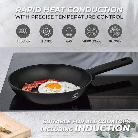  BH/8195, juego de 3 sartenes, negro, plateado, juego de 3 sartenes a., sartén, juego de sartenes, sartén, juego de sartenes, utensilios de cocina, cocina, sartenes, juego de sartenes