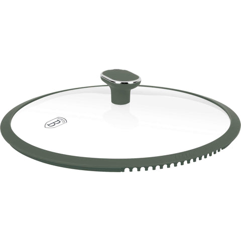 Product image of Casserole with lid 28cm. Part of the Matte Green Collection . Features: • Material: forged aluminum with non-stick titanPro coating • Casserole with lid Ø28*12,4 cm 6,1L • Color: matt green REGISTERED DESIGN BY BERLINGE.... (Studio view). Official Berlinger Haus product, boosted by Promintra sl.