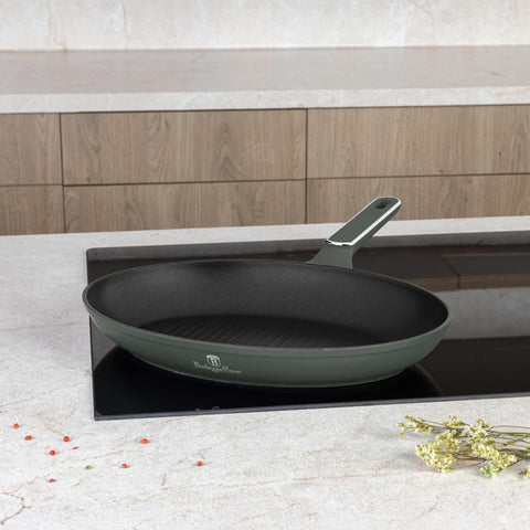  BH/8203, Sartén para pescado 35x25cm, Verde Mate, Sartén para pescado, Nuevo diseño de mango, Sartén para parrilla, Sartén, Sartenes