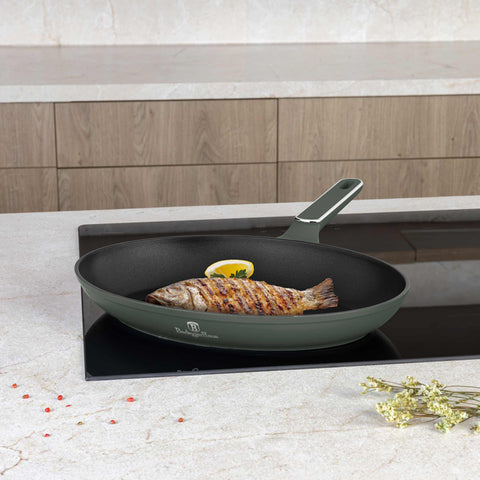  BH/8203, Sartén para pescado 35x25cm, Verde Mate, Sartén para pescado, Nuevo diseño de mango, Sartén para parrilla, Sartén, Sartenes