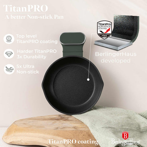  BH/8205, Mini sartén 16 cm, Verde mate, Mini sartén 16 cm, Nuevo diseño de mango, Mini sartén, Sartén, Batería de cocina, Cocina, Sartenes