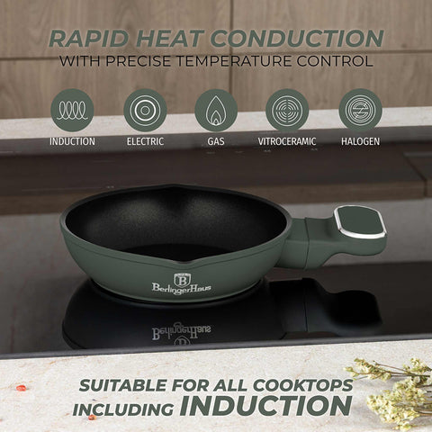  BH/8205, Mini sartén 16 cm, Verde mate, Mini sartén 16 cm, Nuevo diseño de mango, Mini sartén, Sartén, Batería de cocina, Cocina, Sartenes