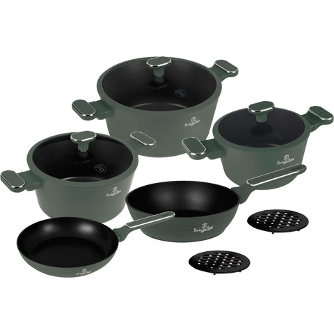 BH/8207, NUEVO, BH/8207N, juego de utensilios de cocina de 10 piezas, verde mate, juego de utensilios de cocina de 10 piezas, juego de utensilios de cocina, ollas y sartenes, juego de ollas y sartenes, juego, cocina, utensilios de cocina