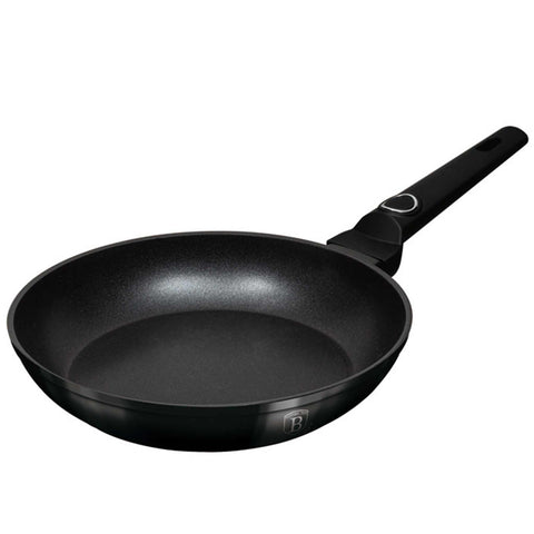 Product image of Frypan 28cm. Part of the Black Vantage Collection . Features: • Material: forged aluminum with non-stick titanPro coating • Frypan Ø28*5,2 cm 2,4L • Color: shiny black REGISTERED DESIGN BY BERLINGER HAUS!. (Studio view). Official Berlinger Haus product, boosted by Promintra sl.