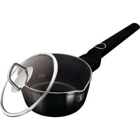 cacerola, cacerola con tapa, batería de cocina, cocinar,cacerola de 16 cm, negro brillante,NUEVO,BH/8214