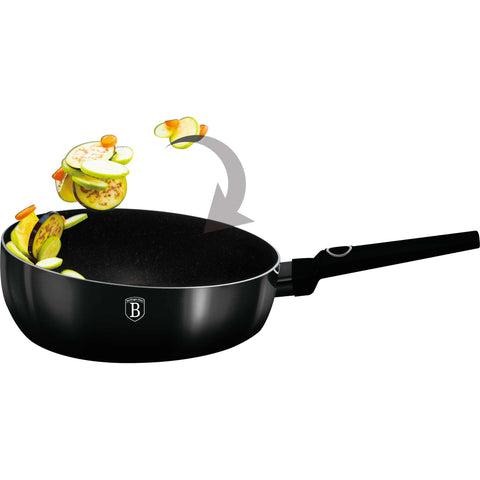 sartén, sartén abatible, sartén, utensilios de cocina, cocinar, sartén abatible de 26 cm, negro brillante, NUEVO, BH/8215