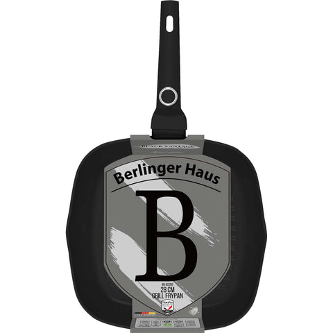 BH/8220, Sartén grill 28cm, Negro brillante, Sartén grill 28 cm, Sartén, Sartén grill, Batería de cocina, Cocina, Sartenes