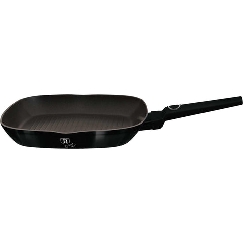 sartén, sartén para freír, sartén para parrilla, utensilios de cocina, cocinar, sartén para parrilla de 28 cm, negro brillante, NUEVO, BH/8220