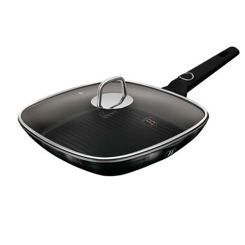 BH/8221, Sartén grill con tapa 28cm, Negro brillante, Sartén grill 28 cm con tapa, Sartén, Sartén grill, Sartén grill con tapa, Batería de cocina, Cocina, Sartenes