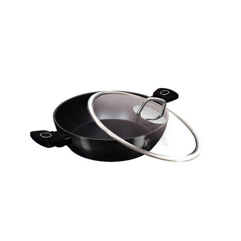  BH/8222, Olla baja con tapa 28cm, Negro brillante, Olla baja 28 cm, Olla baja, Olla baja con tapa, Olla, Utensilios de cocina, Cocina, Ollas y cazuelas