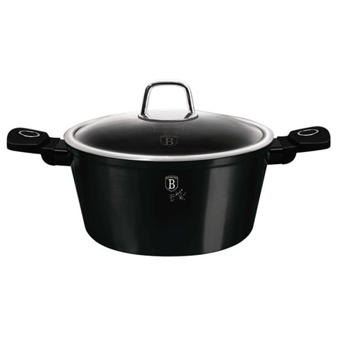  BH/8224, Cacerola con tapa 20cm, Negro brillante, Cacerola 20 cm, Cacerola, Olla, Cacerola con tapa, Batería de cocina, Cocina, Ollas y cazuelas