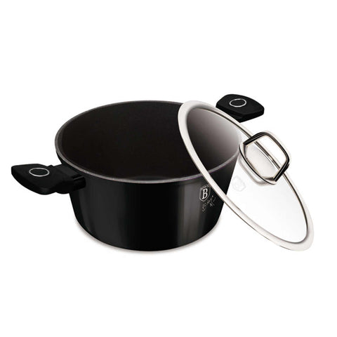  BH/8224, Cacerola con tapa 20cm, Negro brillante, Cacerola 20 cm, Cacerola, Olla, Cacerola con tapa, Batería de cocina, Cocina, Ollas y cazuelas