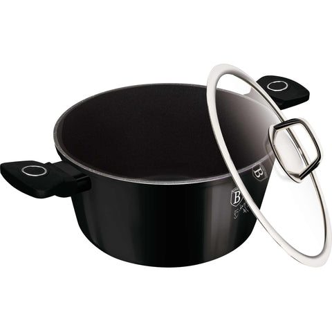 Cacerola, olla, cacerola con tapa, batería de cocina, cocinar,cacerola de 28 cm,negro brillante,NUEVO,BH/8226