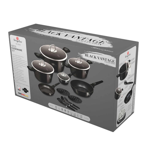  BH/8232, juego de utensilios de cocina de 15 piezas, negro brillante, juego de utensilios de cocina de 15 piezas, juego de utensilios de cocina, ollas, juego de ollas, ollas y sartenes, juego de ollas y sartenes, juego, herramientas de cocina, cocina, utensilios de cocina, ollas y cazuelas