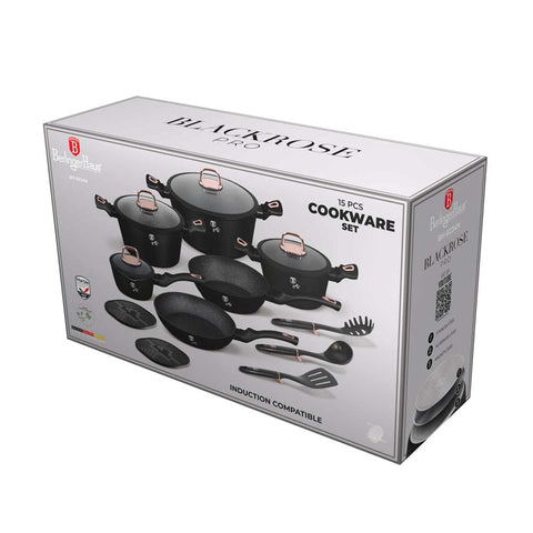  BH/8234N, BH/8234, BH/8363, juego de utensilios de cocina de 15 piezas, negro, oro rosa, juego de utensilios de cocina de 15 piezas, juego de utensilios de cocina, ollas, juego de ollas, ollas y sartenes, juego de ollas y sartenes, juego, herramientas de cocina, cocina, utensilios de cocina, ollas y cazuelas