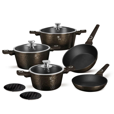  BH/8243, Juego de utensilios de cocina de 10 piezas, Negro, Juego de utensilios de cocina de 10 piezas, Juego de utensilios de cocina, Ollas y sartenes, Juego de ollas y sartenes, Juego, Cocina, Utensilios de cocina, Ollas y cacerolas