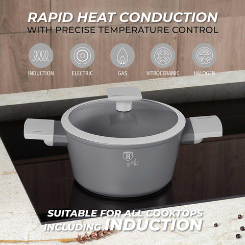  BH/8245, juego de utensilios de cocina de 15 piezas, gris mate, juego de utensilios de cocina de 15 piezas, juego de utensilios de cocina, ollas, juego de ollas, ollas y sartenes, juego de ollas y sartenes, juego, herramientas de cocina, cocina, utensilios de cocina, ollas y cazuelas