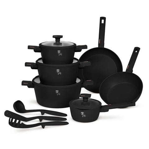  BH/8246N, juego de utensilios de cocina de 15 piezas, negro, oro rosa, juego de utensilios de cocina de 15 piezas, juego de utensilios de cocina, ollas, juego de ollas, ollas y sartenes, juego de ollas y sartenes, juego, herramientas de cocina, cocina, utensilios de cocina, ollas y cazuelas