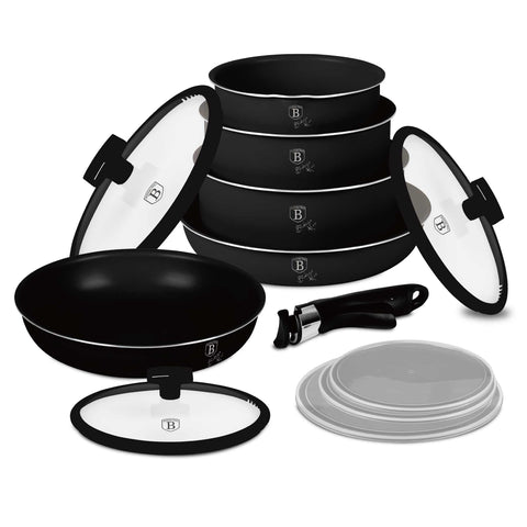 BH/8248, BH/8248N, clic, cocina, Cookware Set, cookwareset, frypan, juego, juego de ollas y sartenes, juego de utensilios de cocina, juego de utensilios de cocina de 12 piezas, mango de clic, Matte Black Collection, negro, ollas y sartenes, plateado, pot, Pots & Cazuelas, utensilios de cocina, utensilios de cocina inteligentes