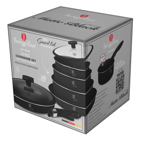 BH/8248,BH/8248N, juego de utensilios de cocina de 12 piezas, negro, plateado, juego de utensilios de cocina de 12 piezas a., mango de clic, utensilios de cocina inteligentes, juego de utensilios de cocina, ollas y sartenes, juego de ollas y sartenes, juego, clic, cocina, utensilios de cocina, ollas y cazuelas