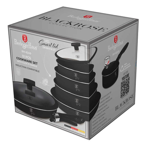  BH/8249,BH/8249N, juego de utensilios de cocina de 12 piezas, negro, oro rosa, juego de utensilios de cocina de 12 piezas a., mango de clic, utensilios de cocina inteligentes, juego de utensilios de cocina, ollas y sartenes, juego de ollas y sartenes, juego, clic, cocina, utensilios de cocina, ollas y cazuelas
