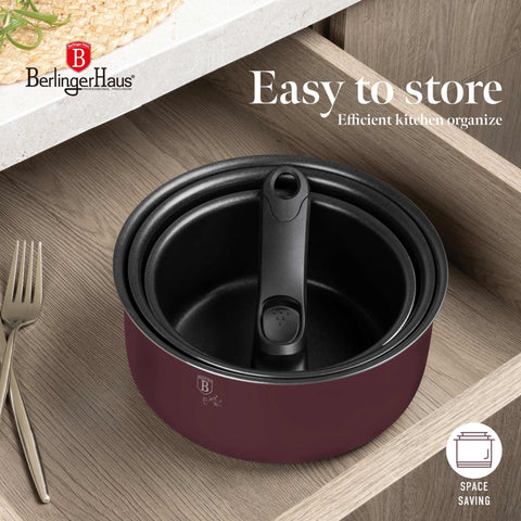 BH/8250N, BH/8250, juego de utensilios de cocina de 13 piezas, color burdeos mate, juego de utensilios de cocina de 13 piezas, mango de clic, utensilios de cocina inteligentes, juego de utensilios de cocina, ollas y sartenes, juego de ollas y sartenes, juego, clic, cocina, utensilios de cocina, ollas y cacerolas