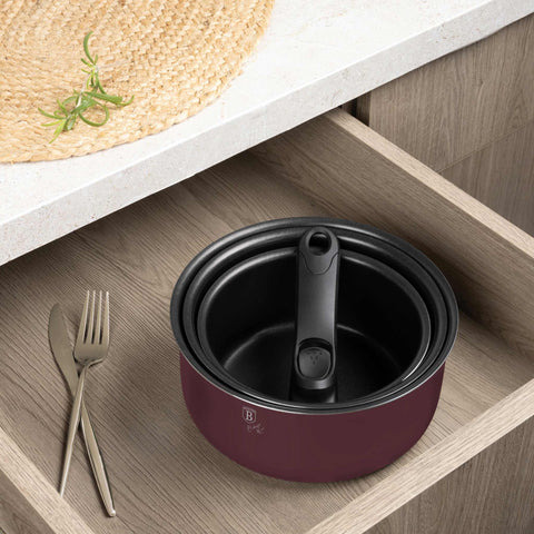  BH/8250N, BH/8250, juego de utensilios de cocina de 13 piezas, color burdeos mate, juego de utensilios de cocina de 13 piezas, mango de clic, utensilios de cocina inteligentes, juego de utensilios de cocina, ollas y sartenes, juego de ollas y sartenes, juego, clic, cocina, utensilios de cocina, ollas y cacerolas