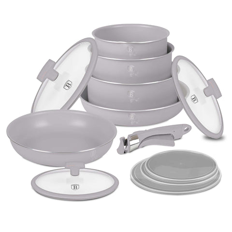 BH/8251, BH/8251N, clic, cocina, Cookware Set, cookwareset, frypan, gris topo mate, juego, juego de ollas y sartenes, juego de utensilios de cocina, juego de utensilios de cocina de 12 piezas, mango de clic, ollas y sartenes, pot, Pots & Casseroles, Taupe Collection, utensilios de cocina, utensilios de cocina inteligentes
