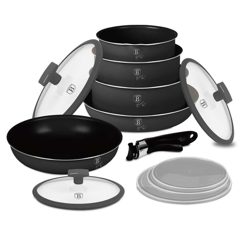 BH/8252, NUEVO, juego de utensilios de cocina de 12 piezas, antracita mate, juego de utensilios de cocina de 12 piezas, mango click it, utensilios de cocina inteligentes, juego de utensilios de cocina, ollas y sartenes, juego de ollas y sartenes, juego, click it, cocina, utensilios de cocina