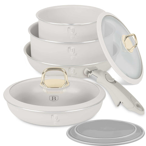  BH/8253,BH/8253N, juego de utensilios de cocina de 9 piezas, crema mate, juego de utensilios de cocina de 9 piezas, mango de clic, utensilios de cocina inteligentes, juego de utensilios de cocina, ollas y sartenes, juego de ollas y sartenes, juego, clic, cocina, utensilios de cocina, ollas y cacerolas