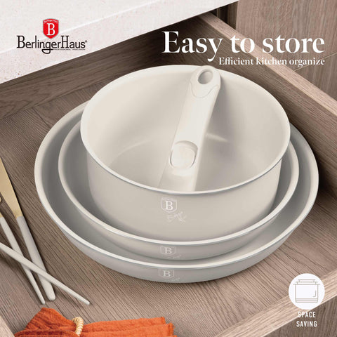  BH/8253,BH/8253N, juego de utensilios de cocina de 9 piezas, crema mate, juego de utensilios de cocina de 9 piezas, mango de clic, utensilios de cocina inteligentes, juego de utensilios de cocina, ollas y sartenes, juego de ollas y sartenes, juego, clic, cocina, utensilios de cocina, ollas y cacerolas