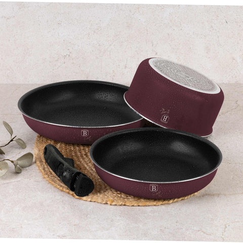  BH/8254N, BH/8254, juego de utensilios de cocina de 10 piezas, color burdeos mate, juego de utensilios de cocina de 10 piezas, mango de clic, utensilios de cocina inteligentes, juego de utensilios de cocina, ollas y sartenes, juego de ollas y sartenes, juego, clic, cocina, utensilios de cocina, ollas y cacerolas