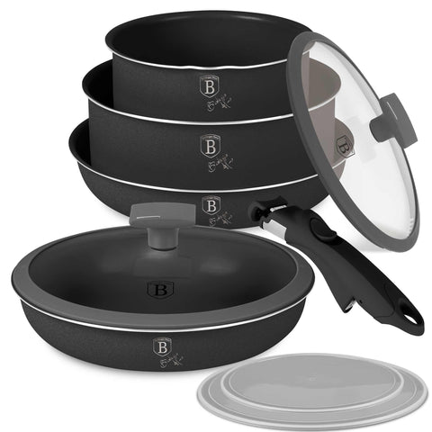  BH/8256,BH/8256N, juego de utensilios de cocina de 9 piezas, antracita mate, juego de utensilios de cocina de 9 piezas, mango de clic, utensilios de cocina inteligentes, juego de utensilios de cocina, ollas y sartenes, juego de ollas y sartenes, juego, clic, cocina, utensilios de cocina, ollas y cacerolas