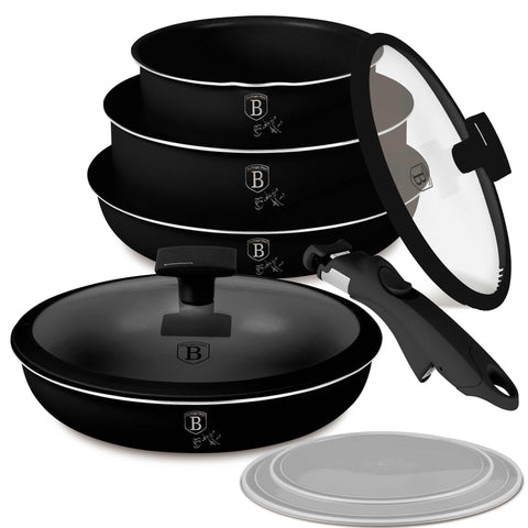  BH/8257, BH/8257N, juego de utensilios de cocina de 9 piezas, negro, plateado, juego de utensilios de cocina de 9 piezas, mango de clic, utensilios de cocina inteligentes, juego de utensilios de cocina, ollas y sartenes, juego de ollas y sartenes, juego, clic, cocina, utensilios de cocina, ollas y cazuelas