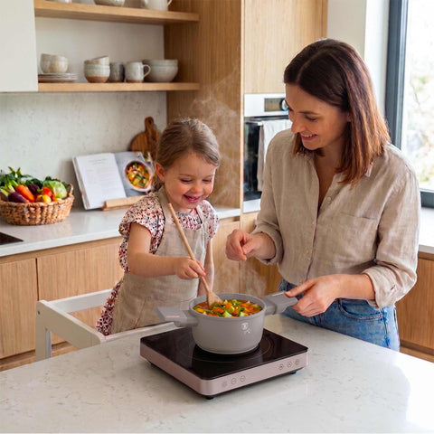 Product image of Mini casserole with lid for kids 14cm. Part of the Taupe Collection . Features: • Material: forged aluminum with non-stick titanPro coating • Casserole with lid Ø14*7 cm 0,7L • Color: matt taupe REGISTERED DESIGN BY BERLINGER H.... (Studio view). Official Berlinger Haus product, boosted by Promintra sl.